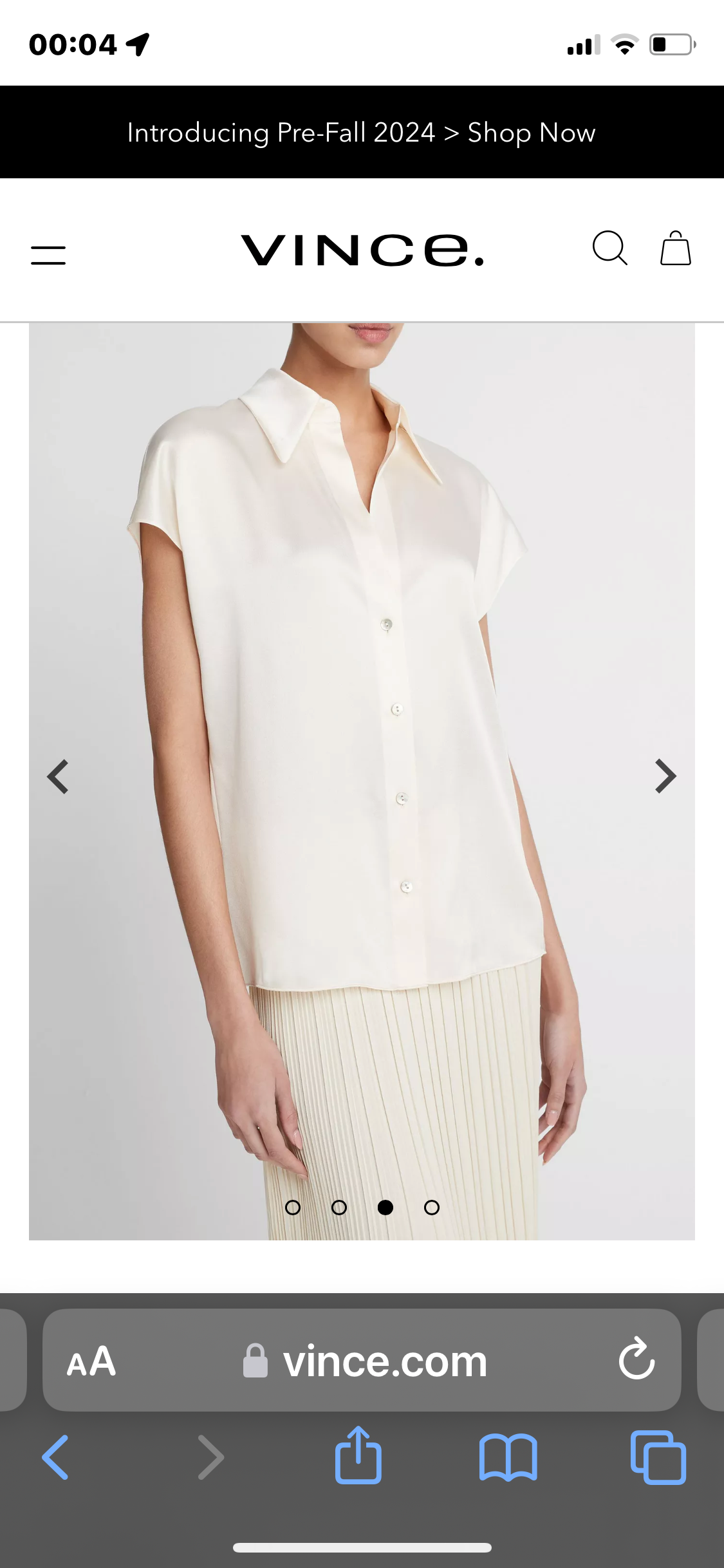 Vince Cap-Sleeved Ruched Blouse