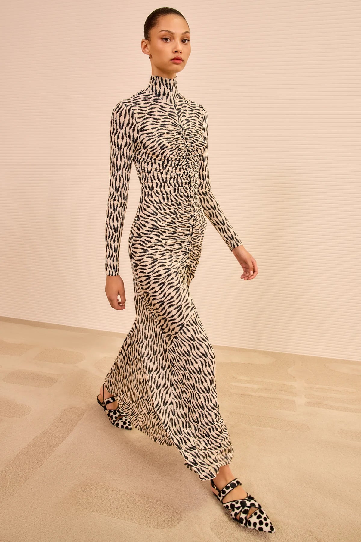 Ulla Johnson Ida Ruched Turtleneck Dress