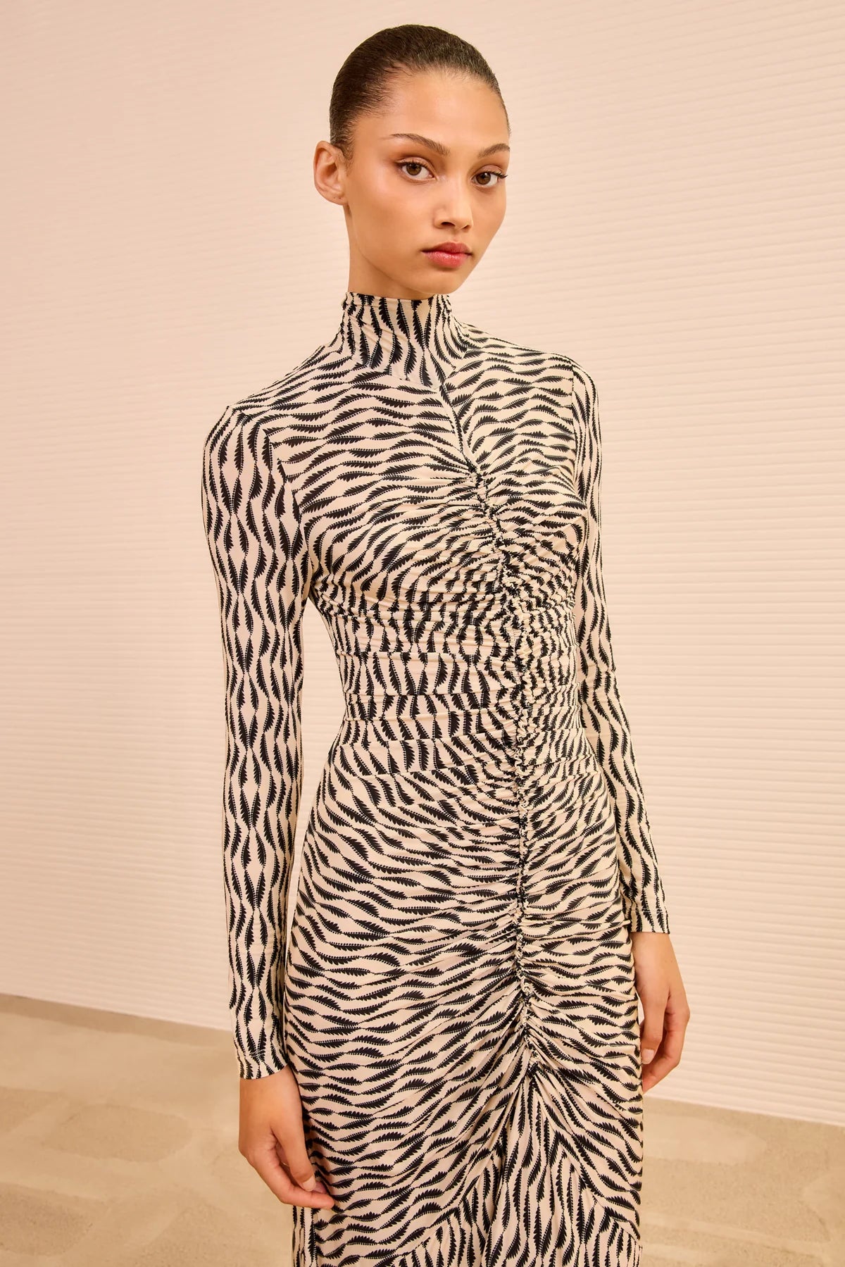 Ulla Johnson Ida Ruched Turtleneck Dress