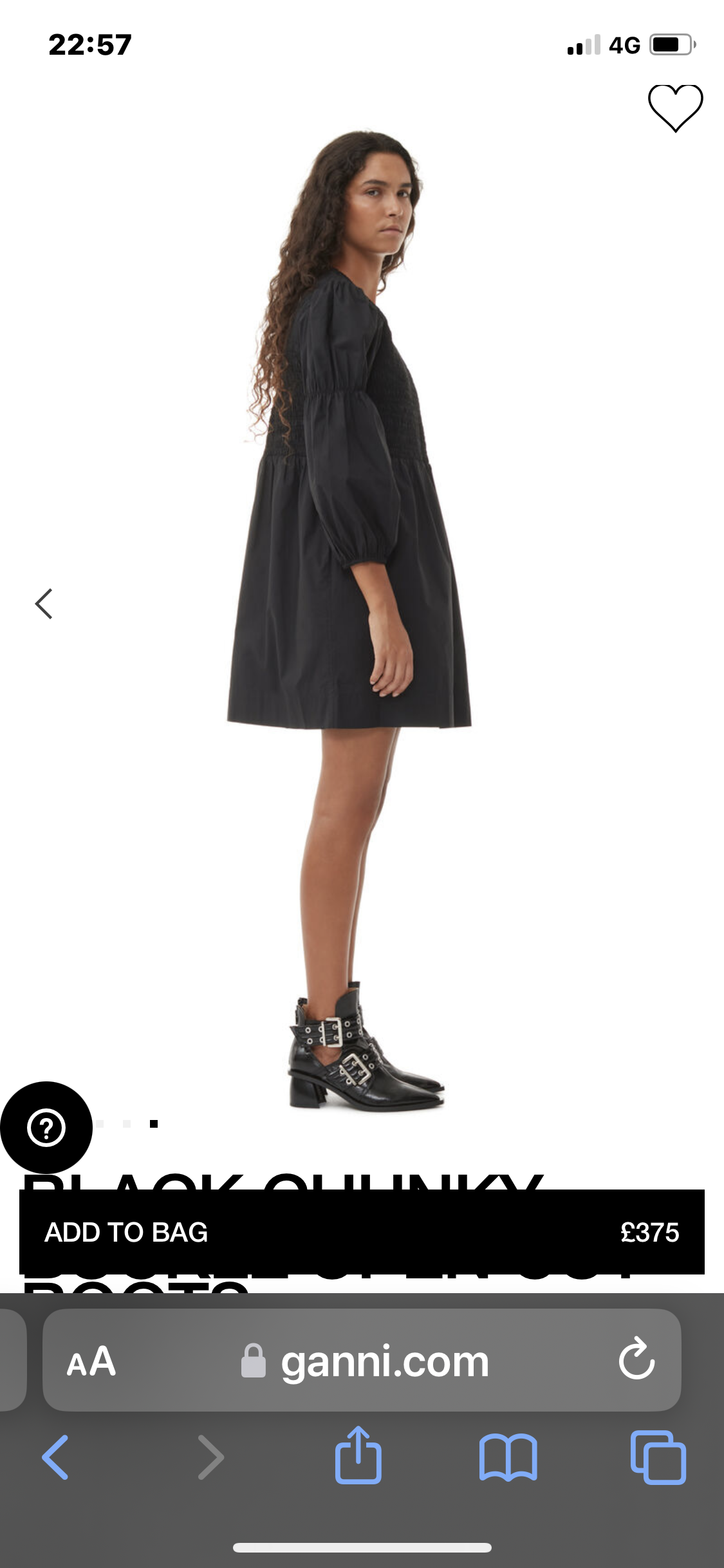 Ganni Chunky Buckle Open Cut Boots