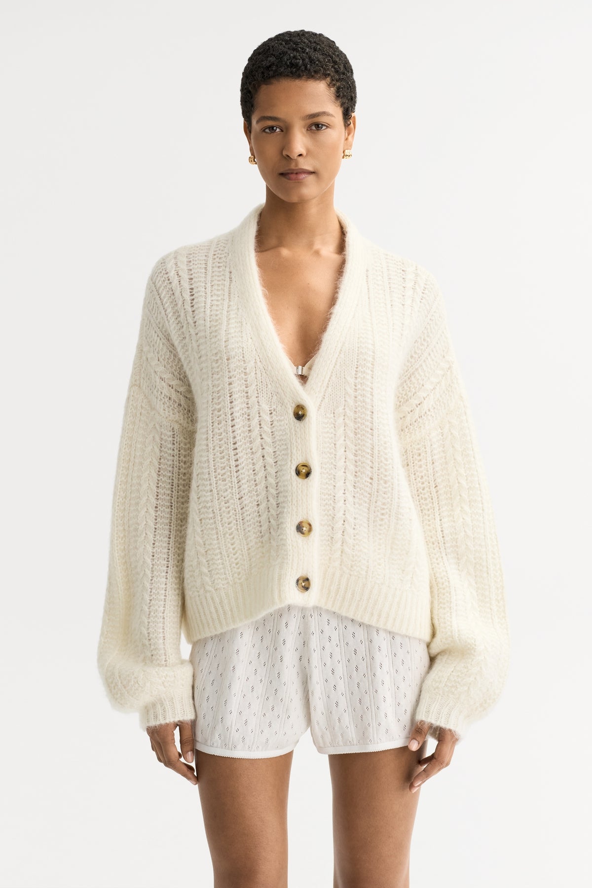 Soft Goat Silk Knit Cardigan