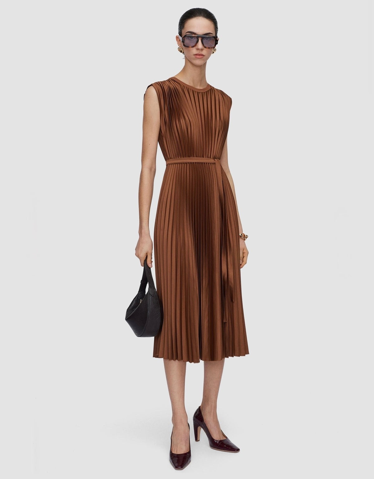 Joseph Volta Knit Weave Plissé Dress