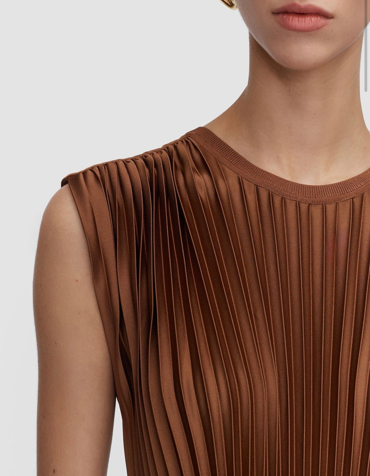 Joseph Volta Knit Weave Plissé Dress