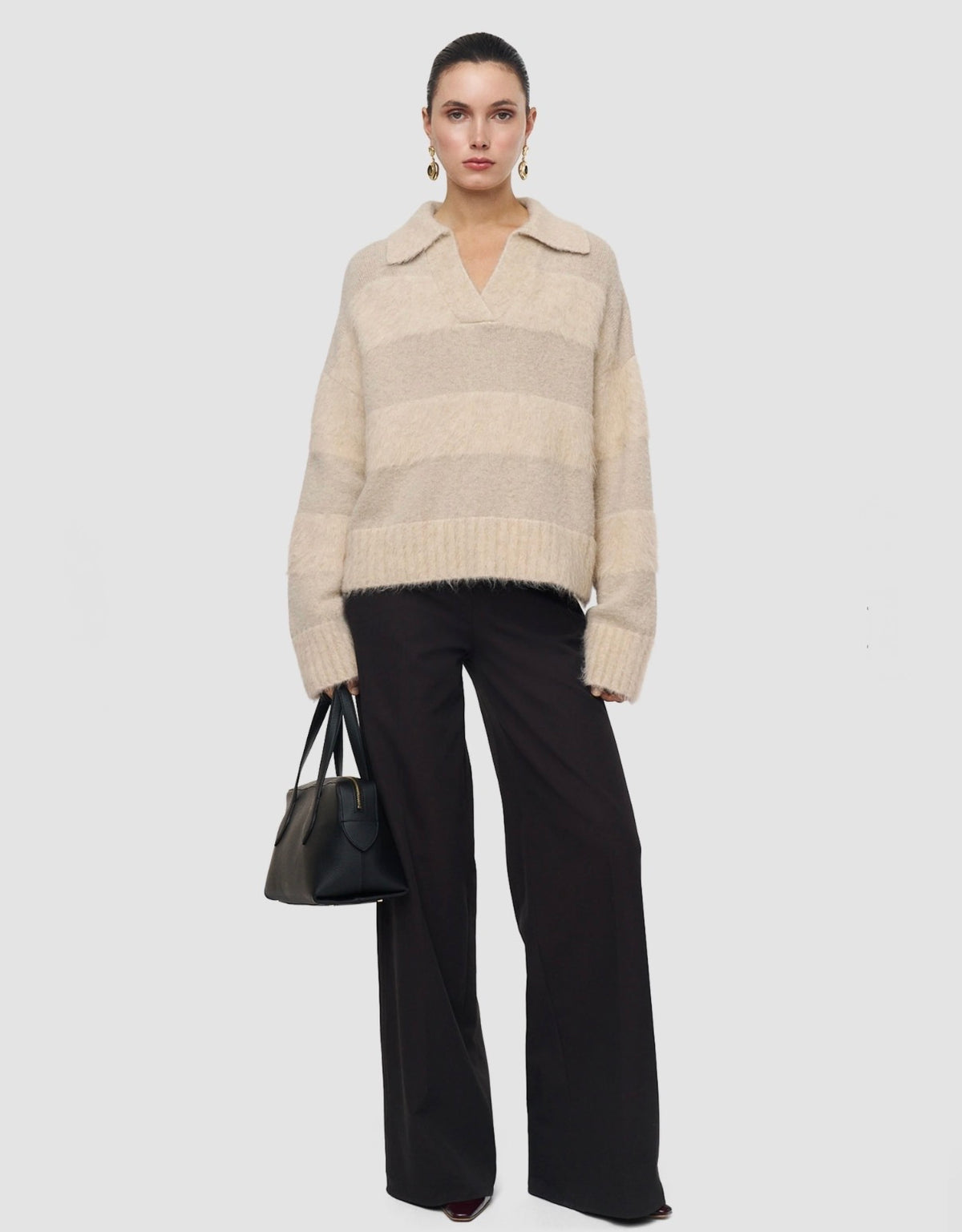 Joseph Take Brushed Alpaca Striped Jumper