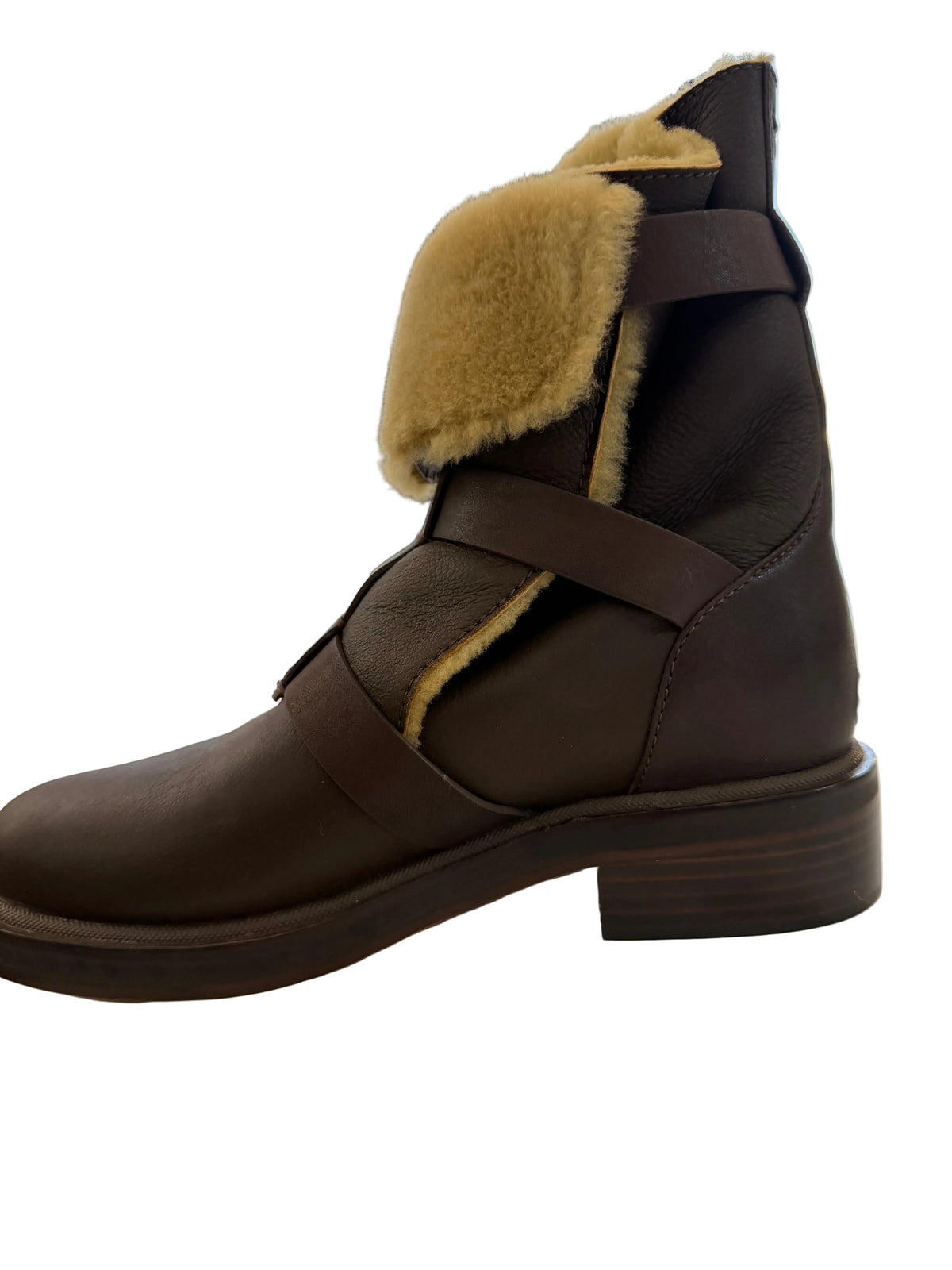 Rag & Bone Shearling RB Moto Buckle Boot