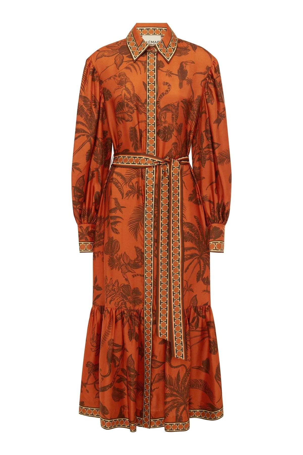 ALEMAIS MONKEY DANCE SILK SHIRTDRESS