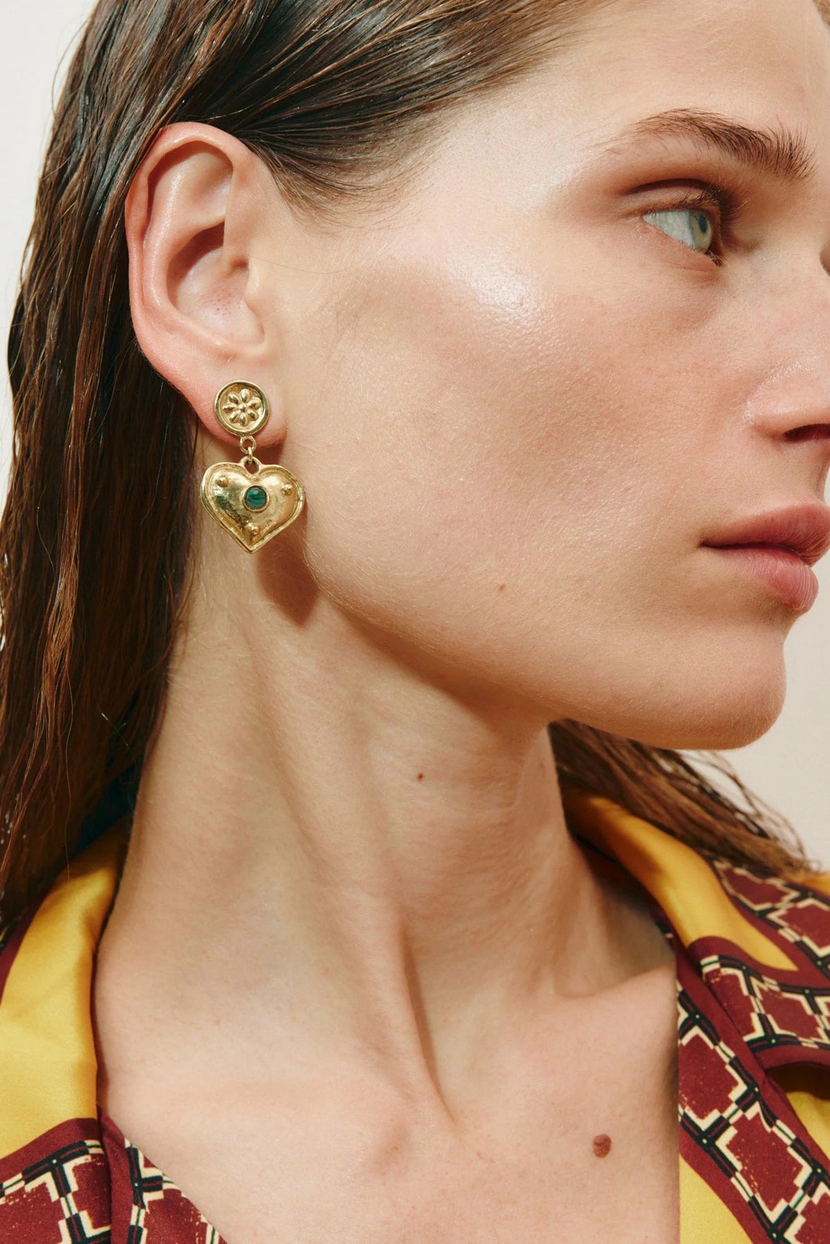 ALEMAIS JEM HEART DROP EARRINGS