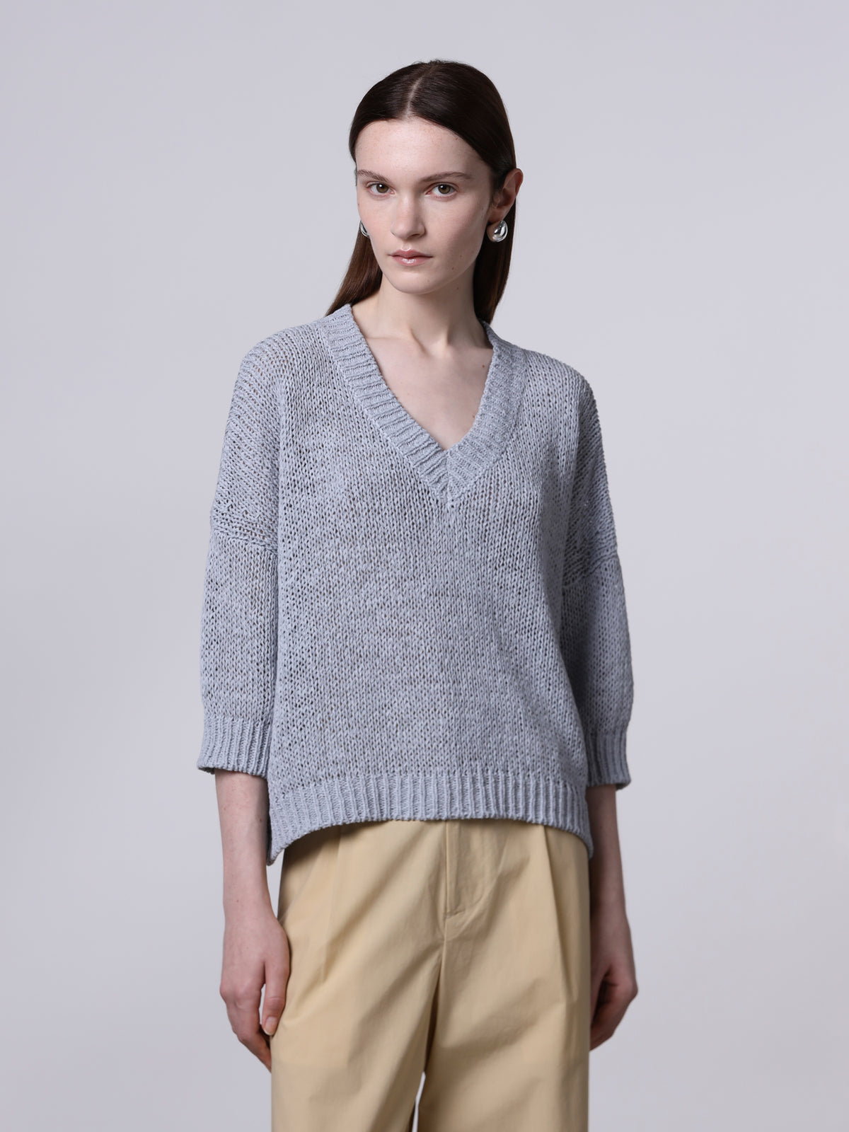 Roberto Collina Boxy V-Neck Knit Top