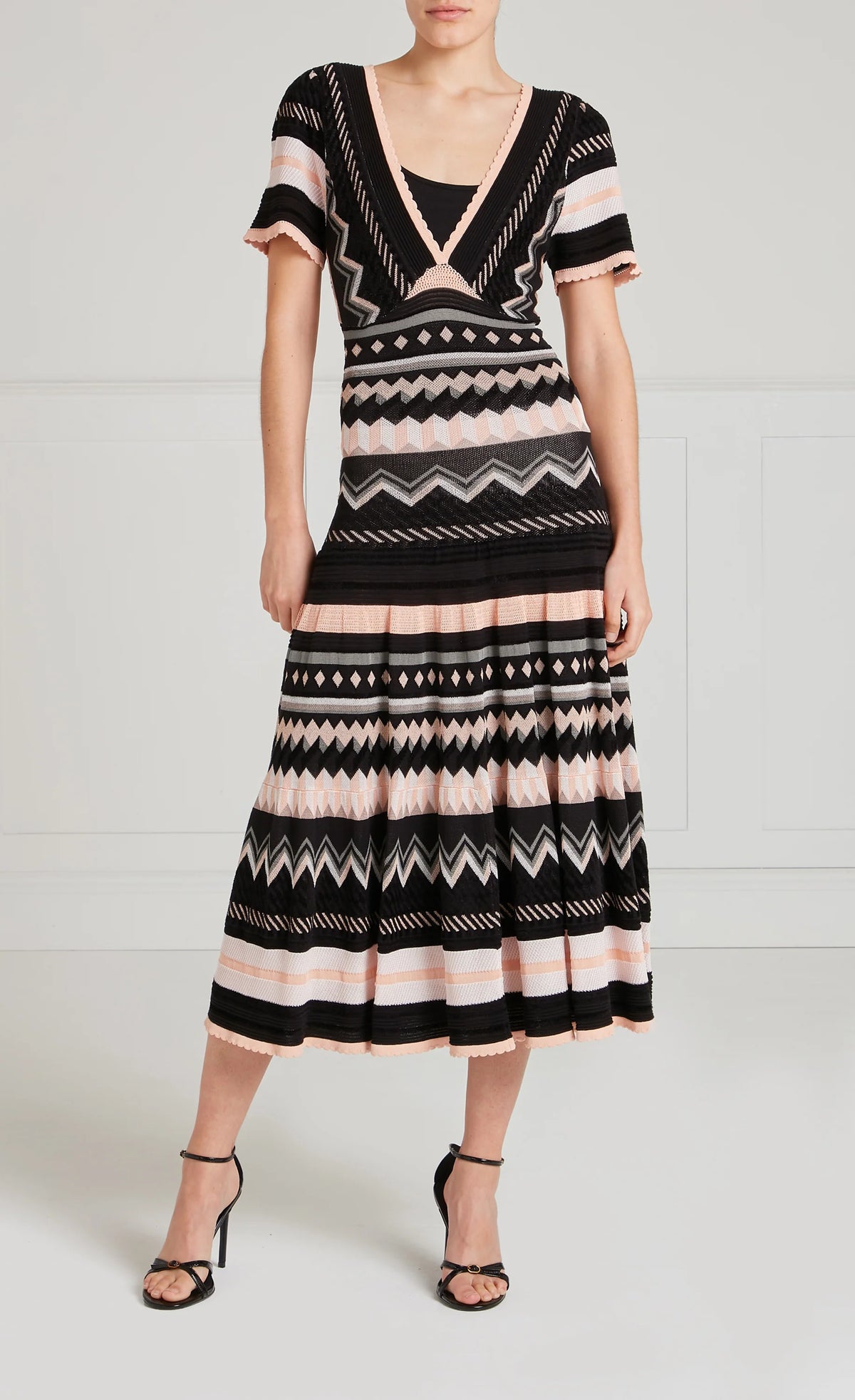 Temperley Meryl Knit V Neck Dress