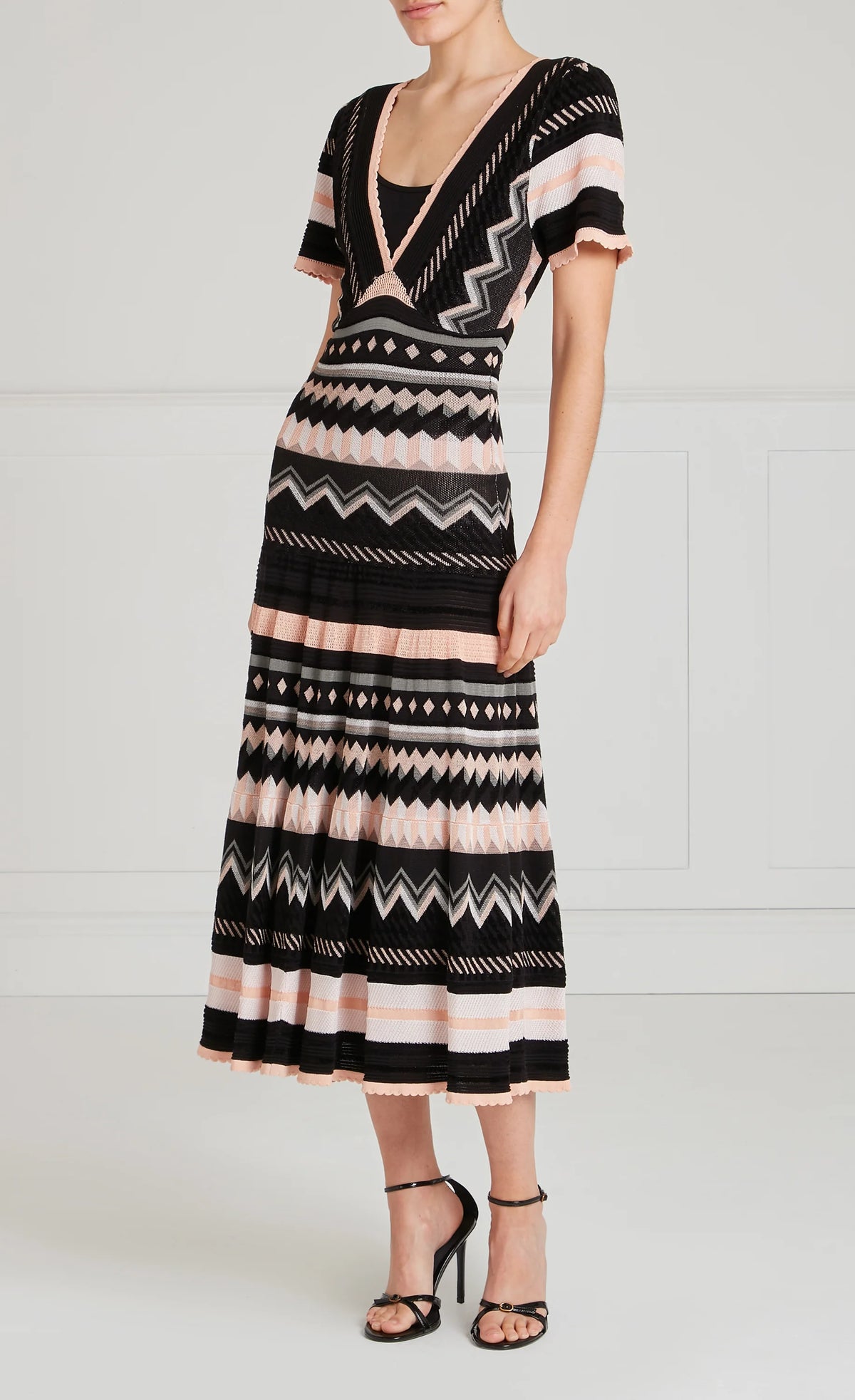 Temperley Meryl Knit V Neck Dress