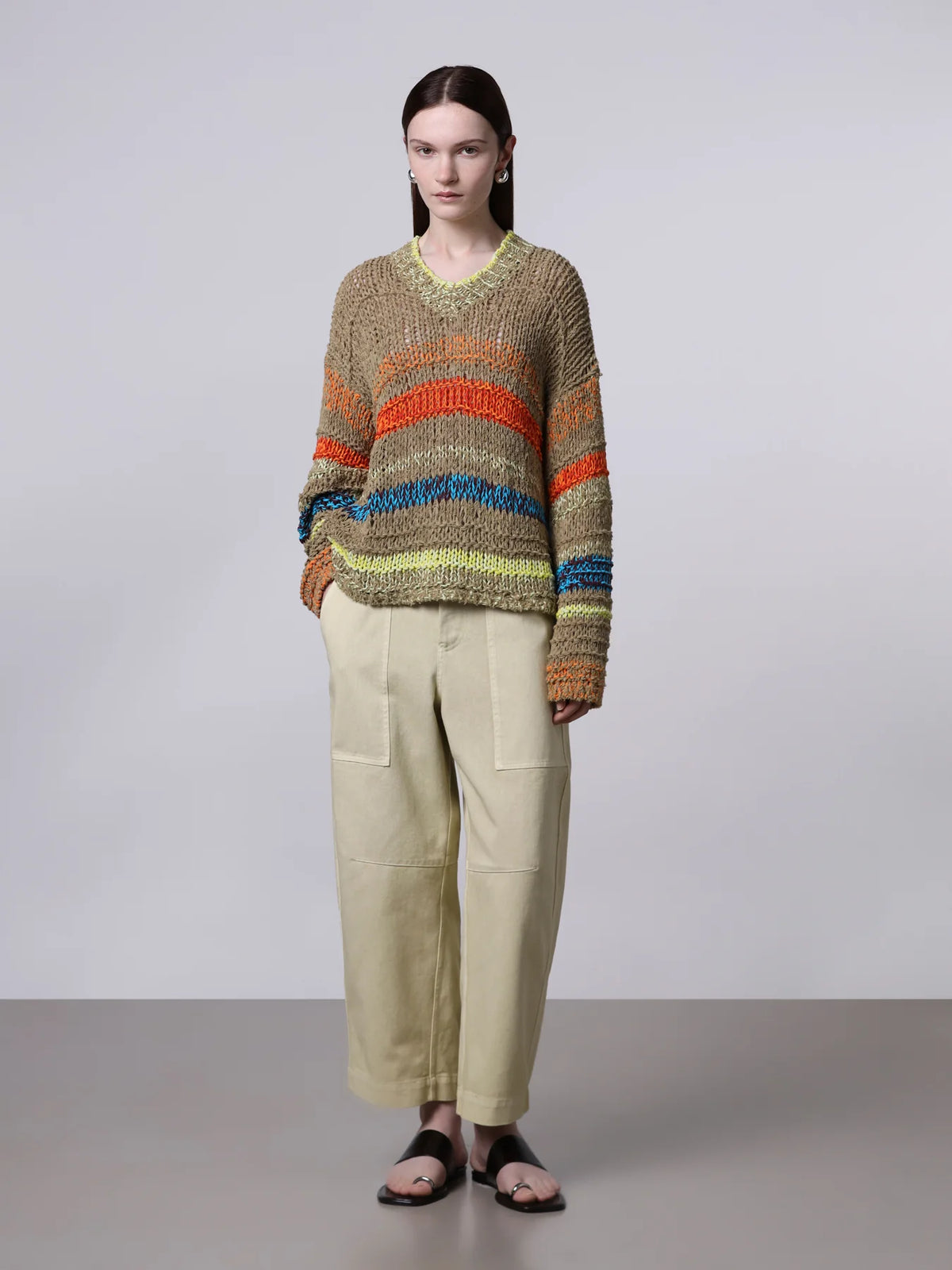 Roberto Collina Knit Striped V-Neck