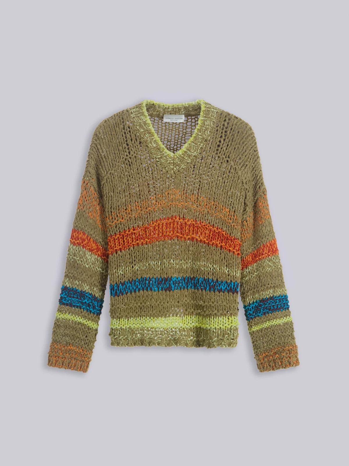 Roberto Collina Knit Striped V-Neck
