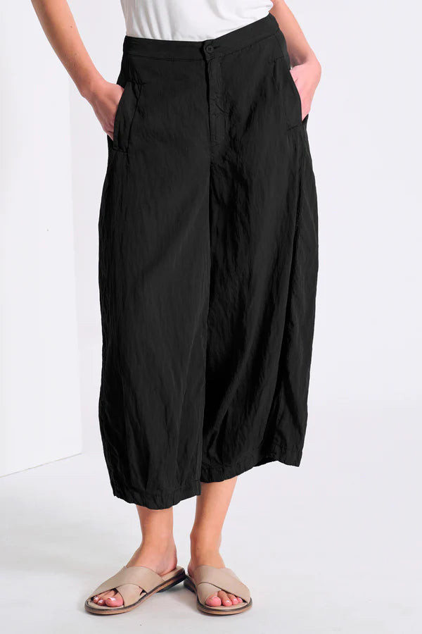 Transit Wide-leg cropped trousers in silk blend with elastic waistband on the back