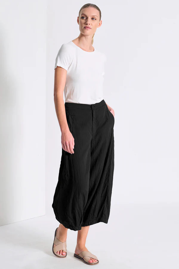 Transit Wide-leg cropped trousers in silk blend with elastic waistband on the back