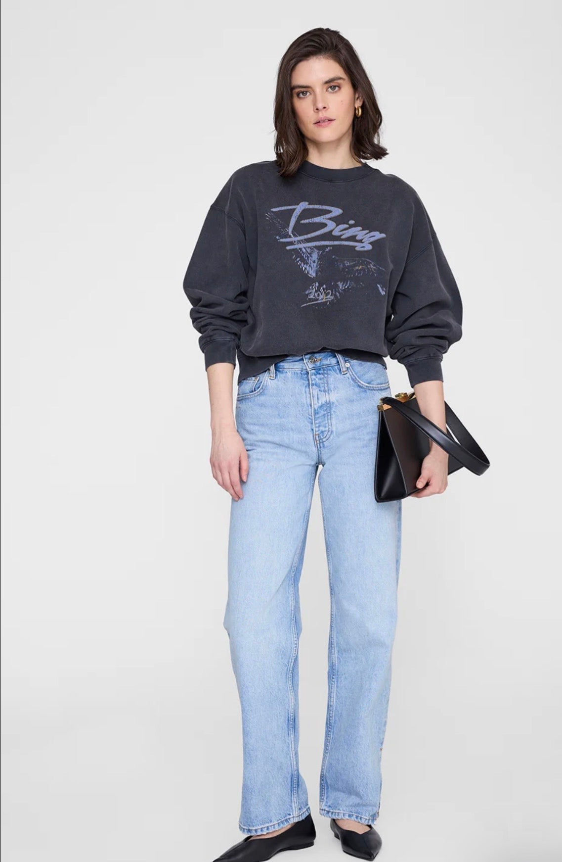 ANINE BING SPENCER SWEATSHIRT EAGLE
