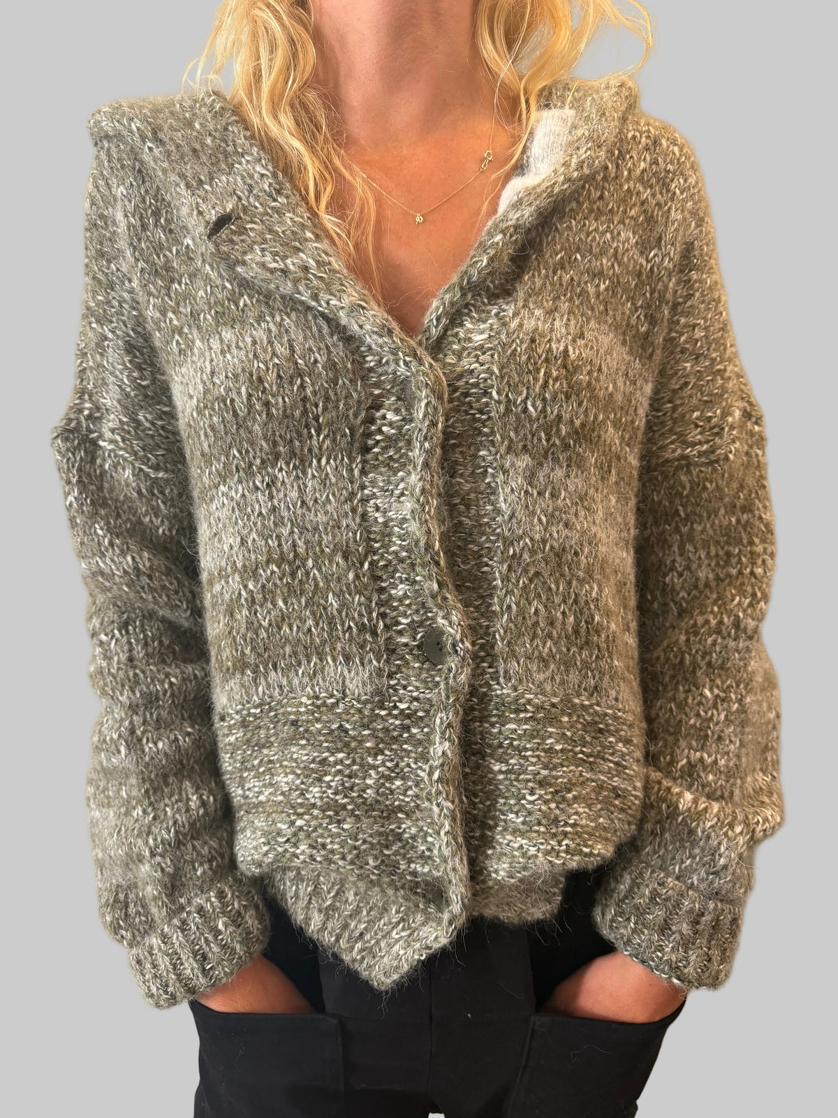 TRANSIT HOODED CARDIGAN IN ALPACA BLEND