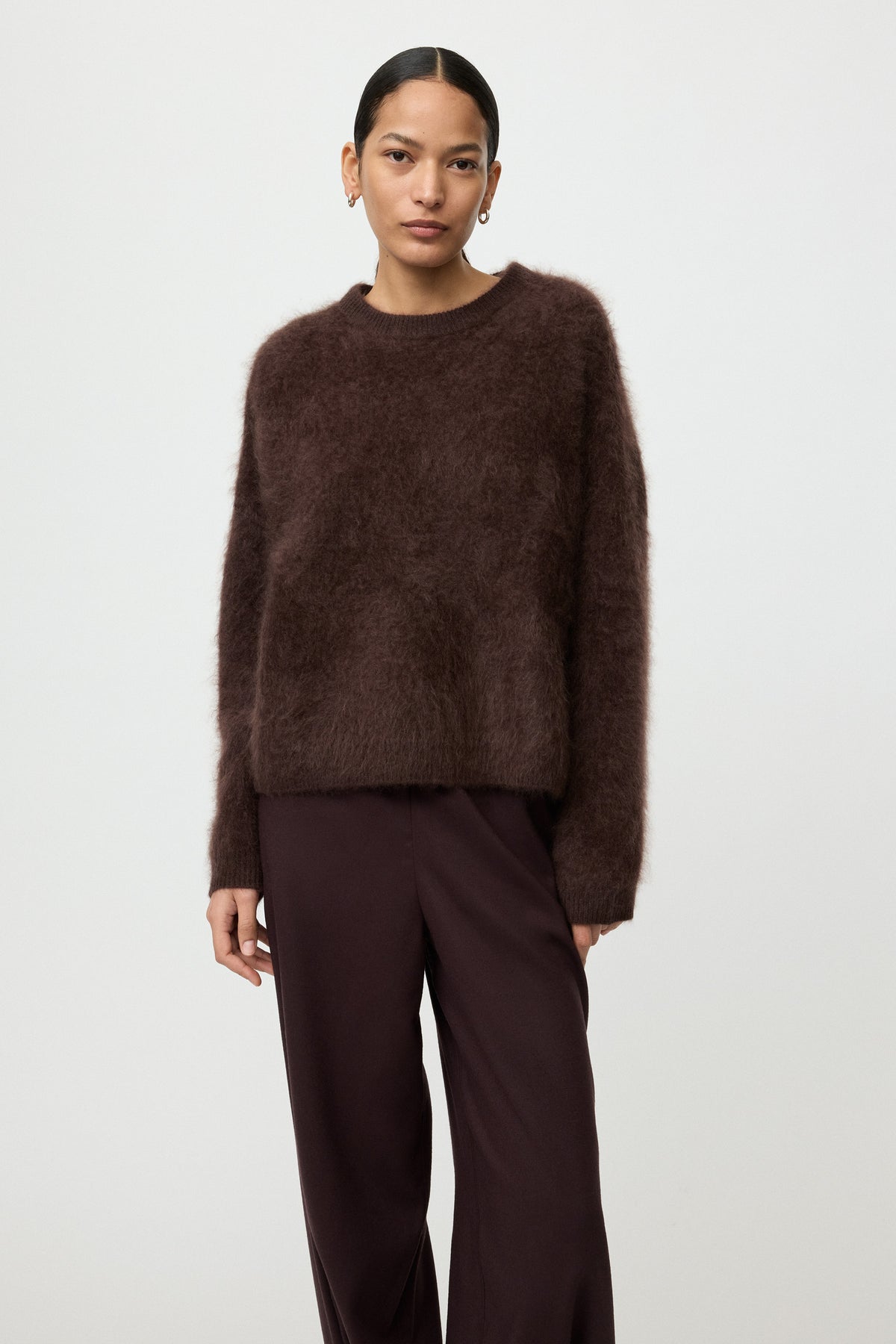 Soft Goat Brushed Boyfriend Crewneck