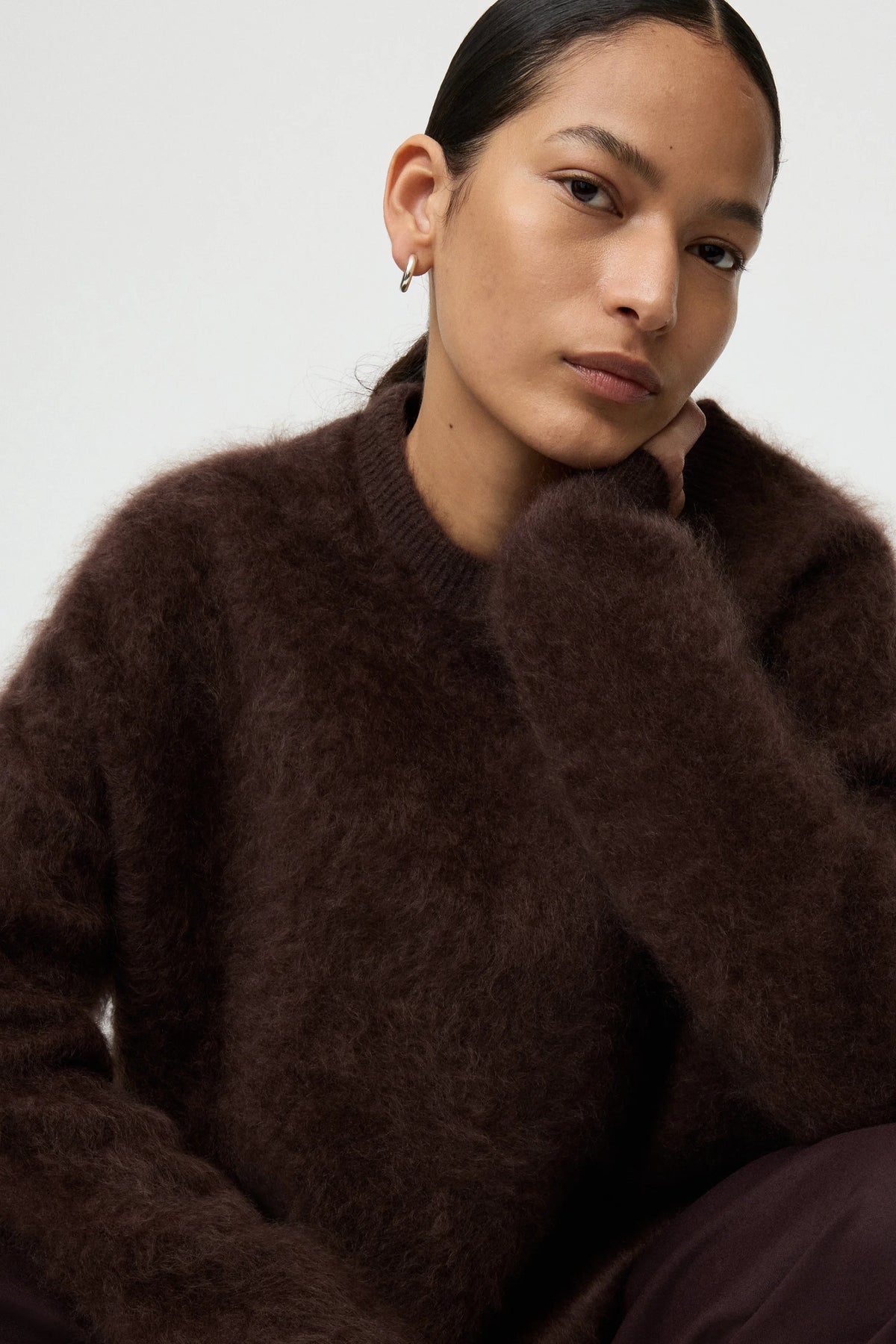Soft Goat Brushed Boyfriend Crewneck