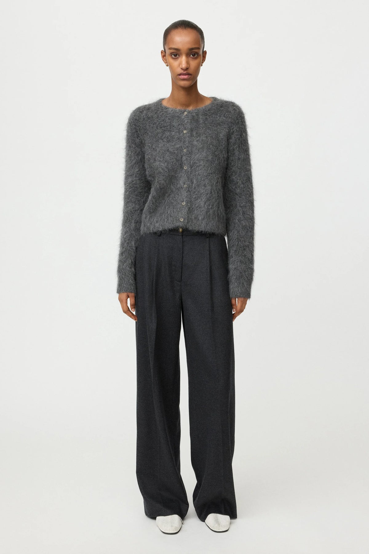 Soft Goat Wide Pleat Trousers