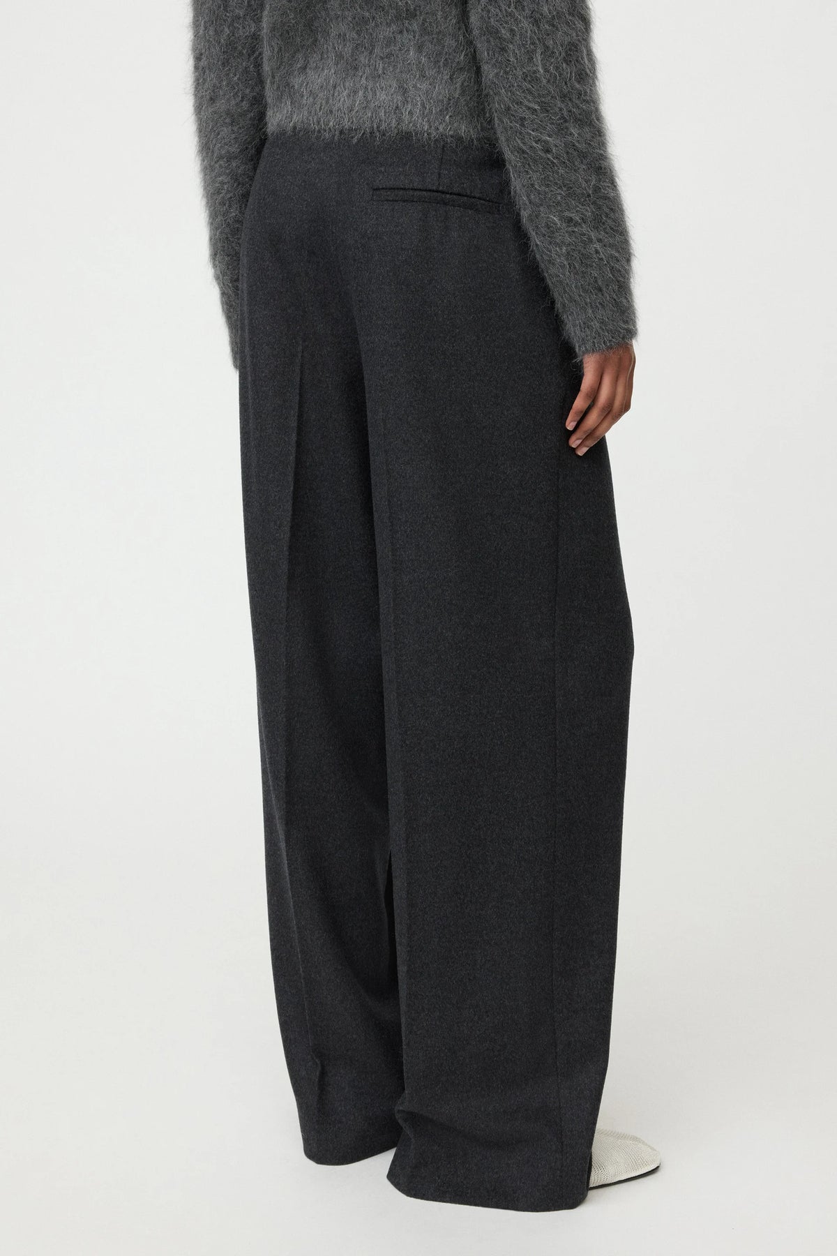 Soft Goat Wide Pleat Trousers