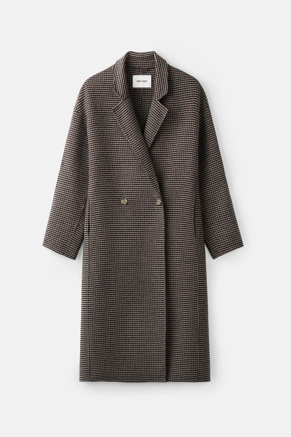 Soft Goat Oversized Houndstooth Coat