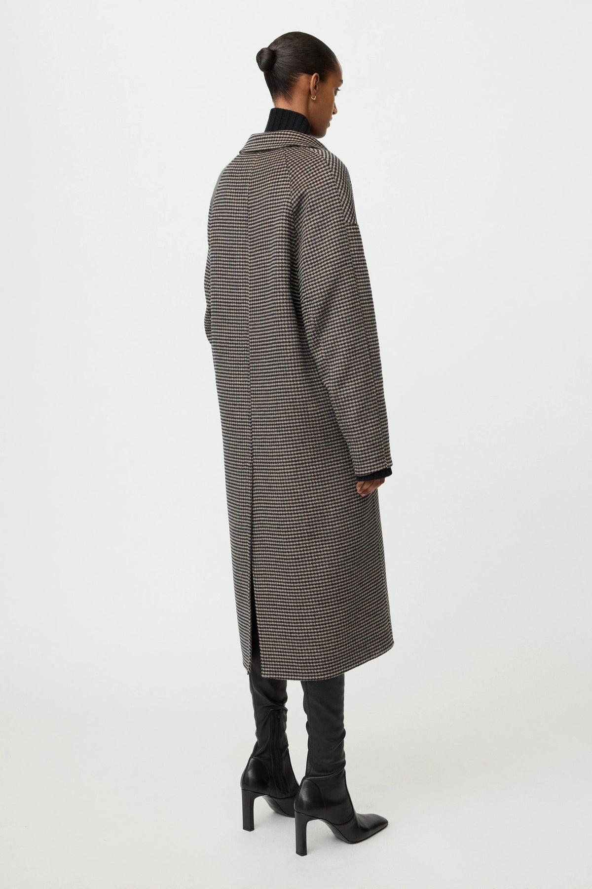 Soft Goat Oversized Houndstooth Coat