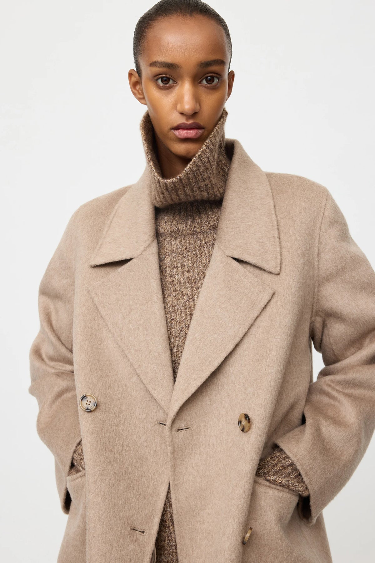 Soft Goat Double Breasted Coat