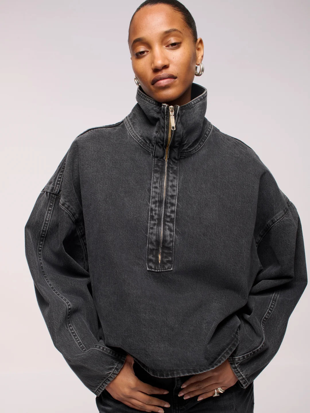 DALA DENIM FUNNEL POPOVER