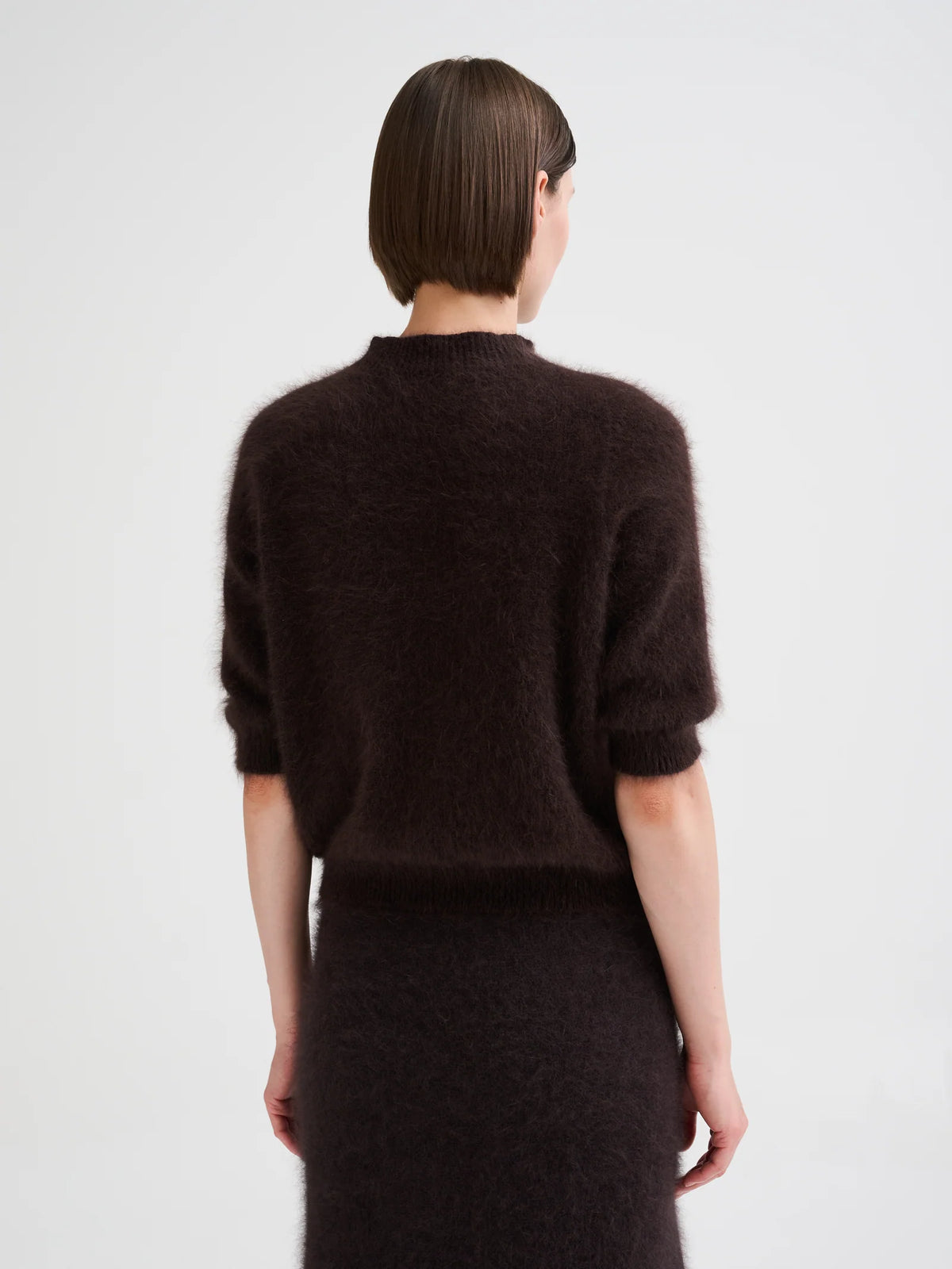 ROBERTO COLLINA SHORT SLEEVE ANGORA SWEATER