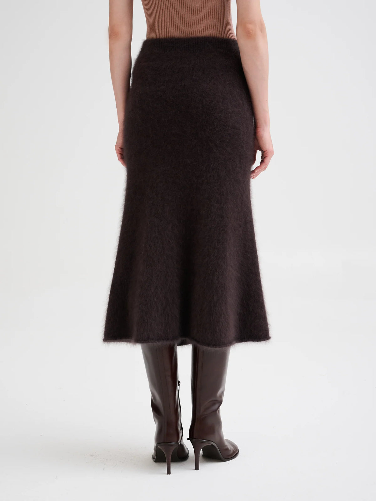ROBERTO COLLINA ANGORA MIDI SKIRT