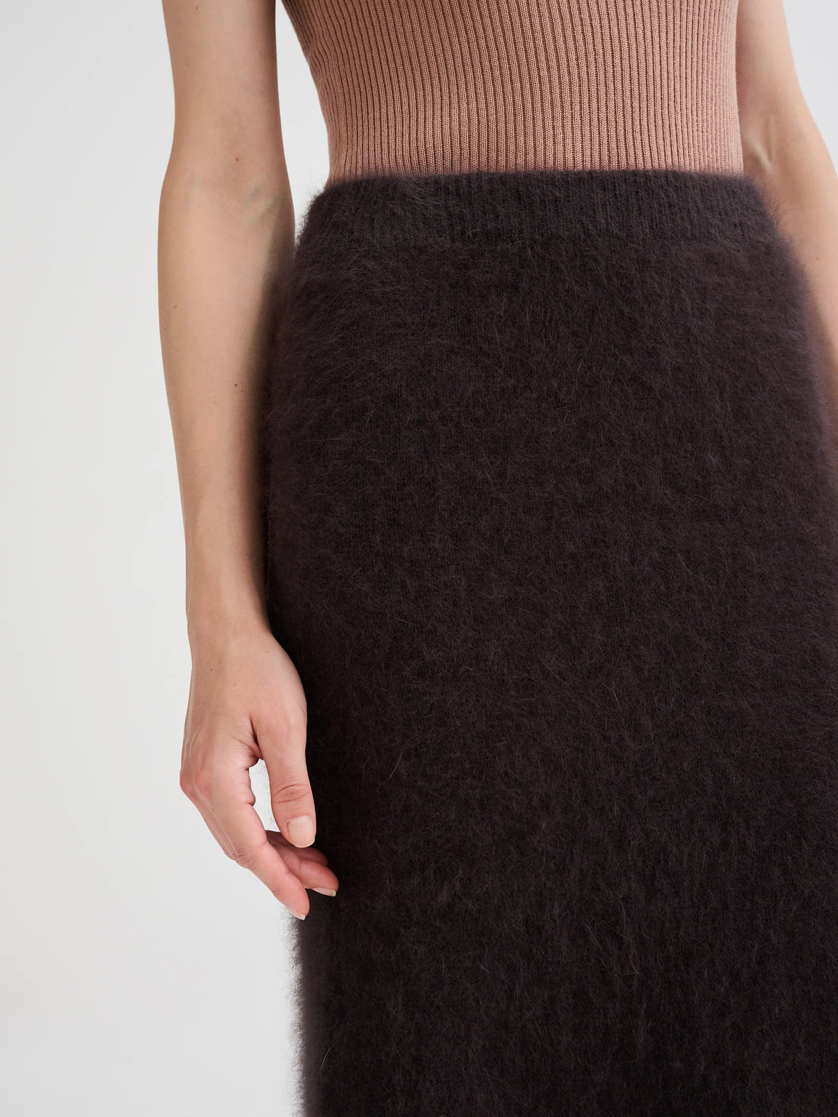 ROBERTO COLLINA ANGORA MIDI SKIRT