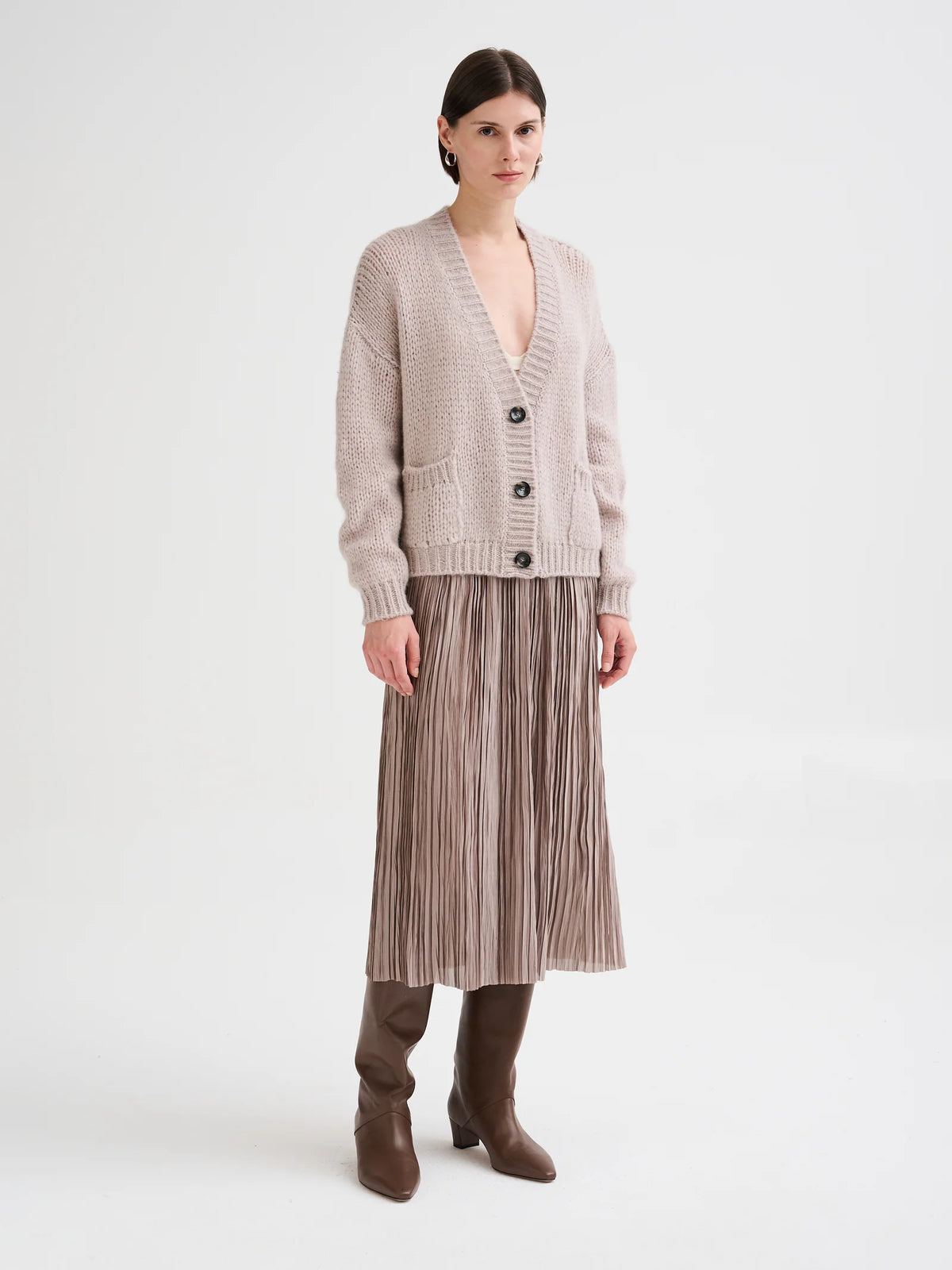 ROBERTO COLLINA PLEATED MIDI SKIRT