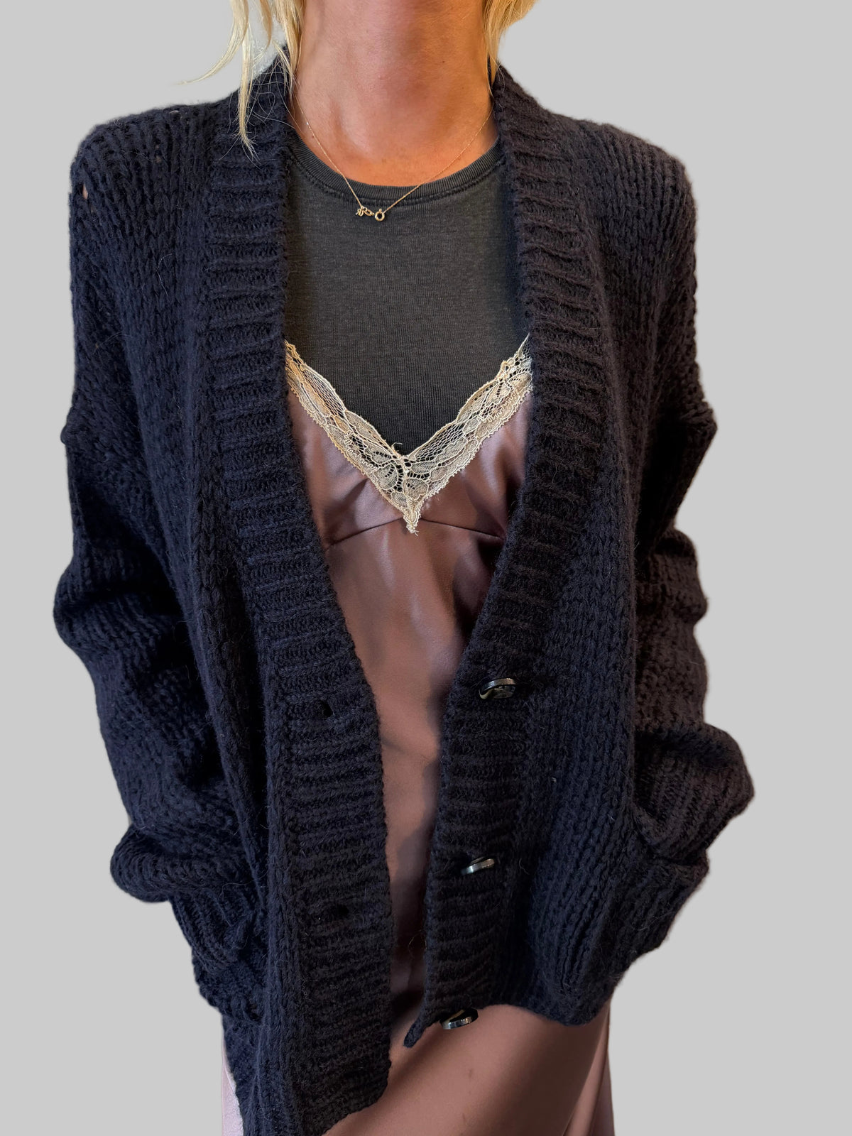 ROBERTO COLLINA KNIT ALPACA CARDIGAN