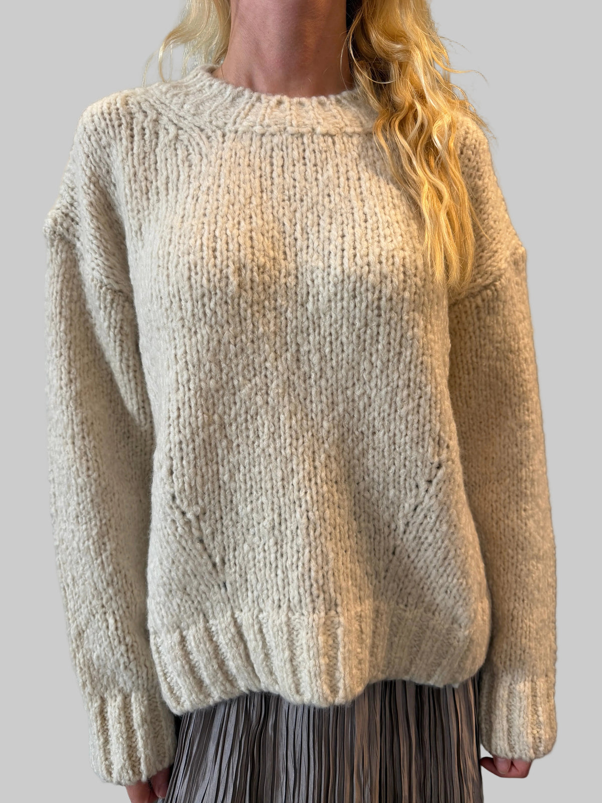 ROBERTO COLLINA ROUNDNECK CREAM SWEATER