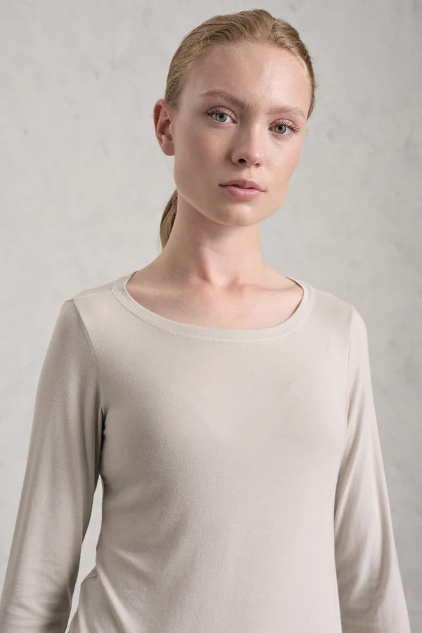 TRANSIT STRETCH MODAL JERSEY BOAT NECK T-SHIRT