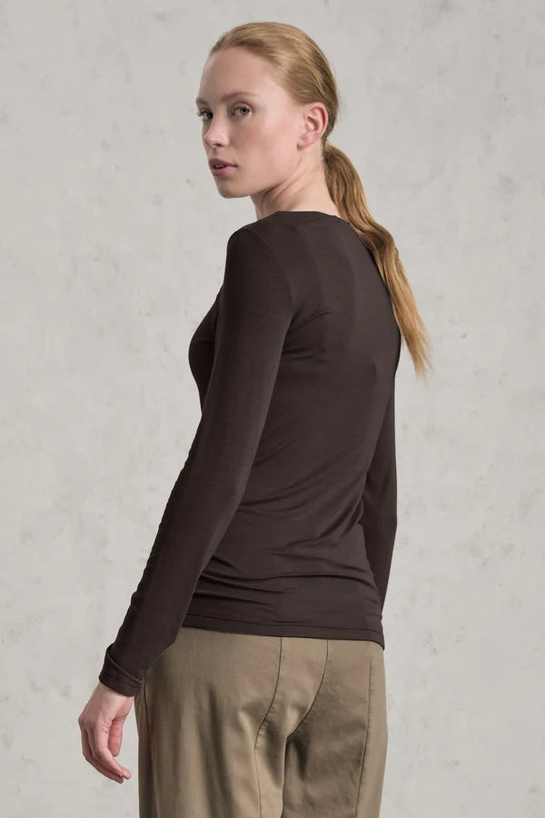 TRANSIT STRETCH MODAL JERSEY BOAT NECK T-SHIRT
