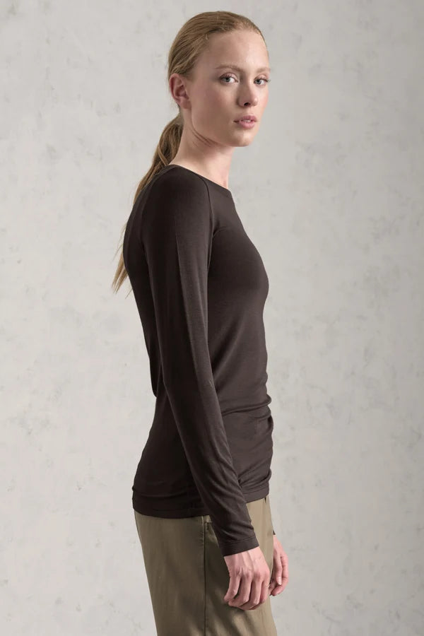 TRANSIT STRETCH MODAL JERSEY BOAT NECK T-SHIRT