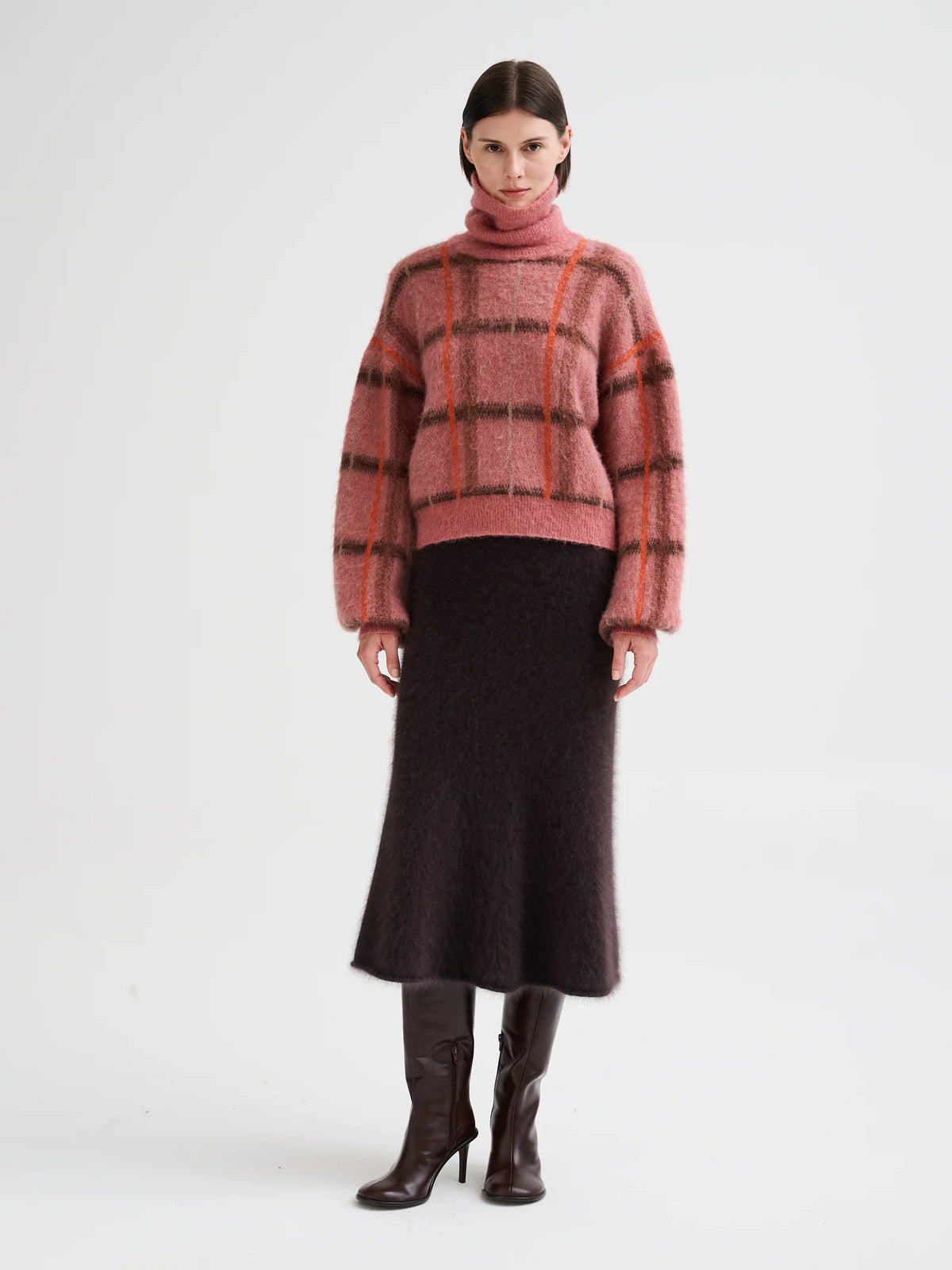 ROBERTO COLLINA GEOMETRIC JACQUARD TURTLENECK