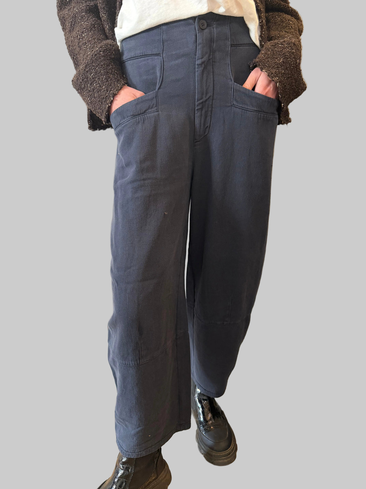 TRANSIT LOW-CROTCH TROUSERS IN TENCEL AND STRETCH COTTON