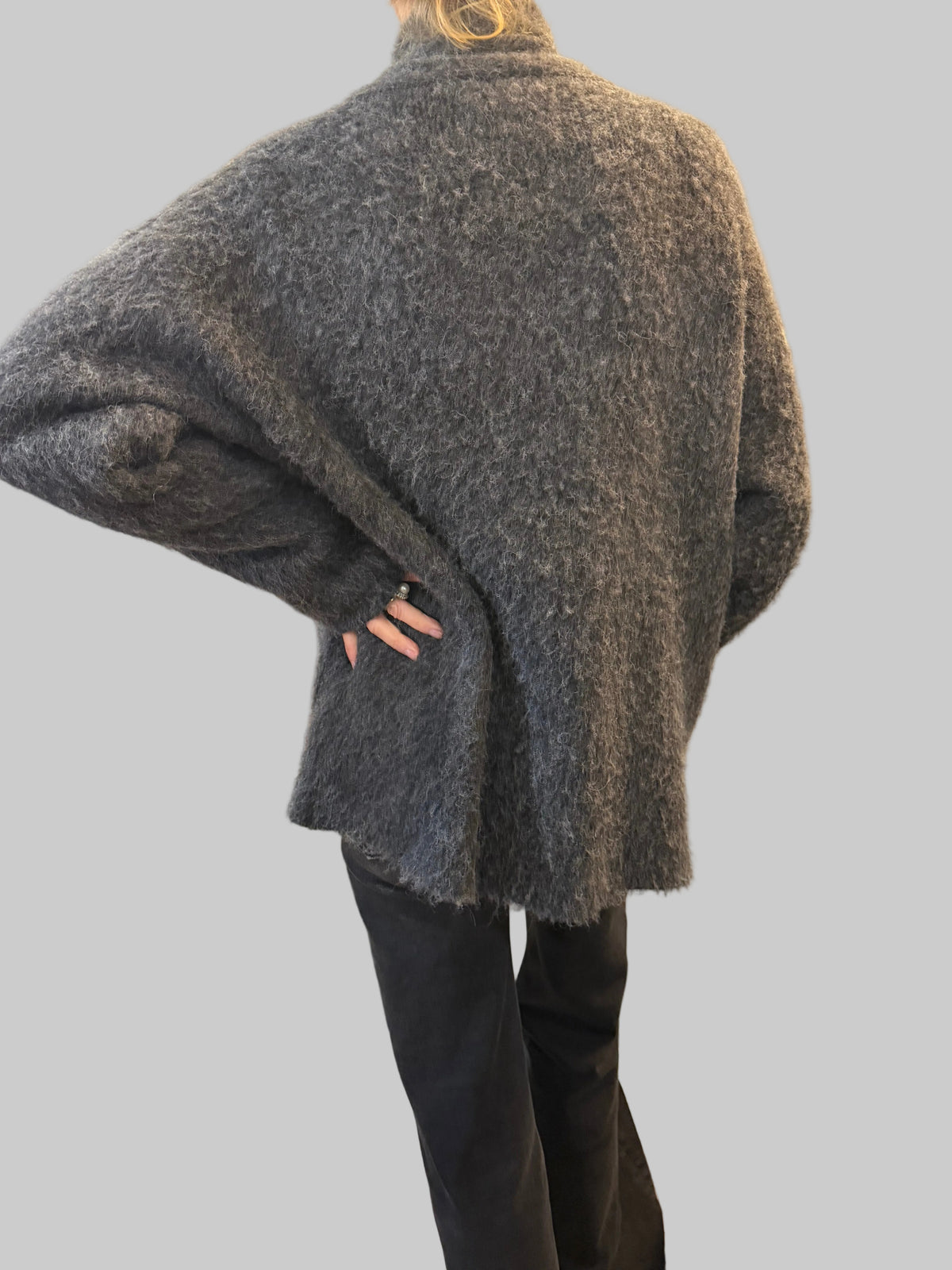 ROBERTO COLLINA SHORT COAT WITH INTEGRATED SCARF