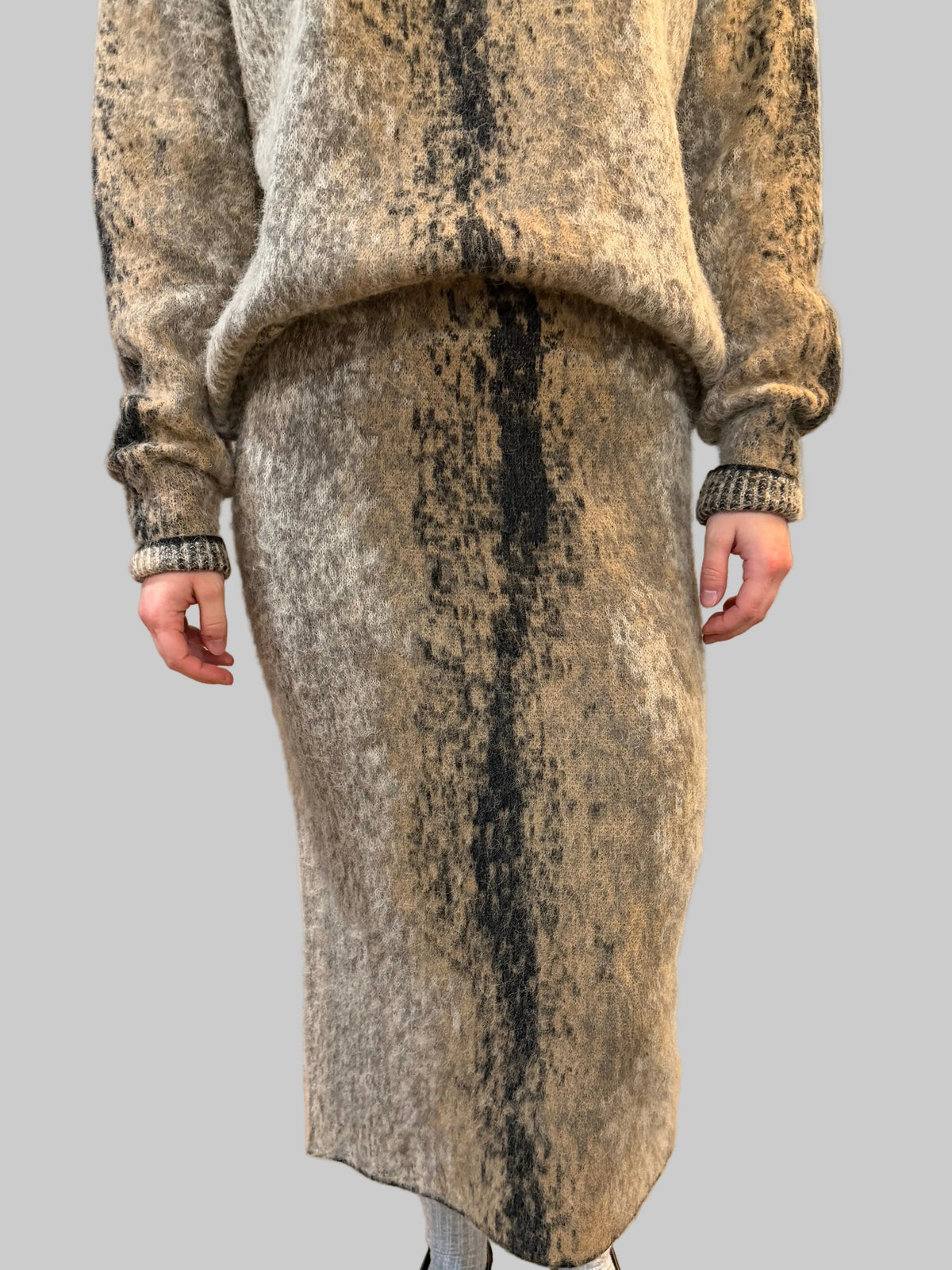 NUDE ANIMALIER JACQUARD KNIT SKIRT