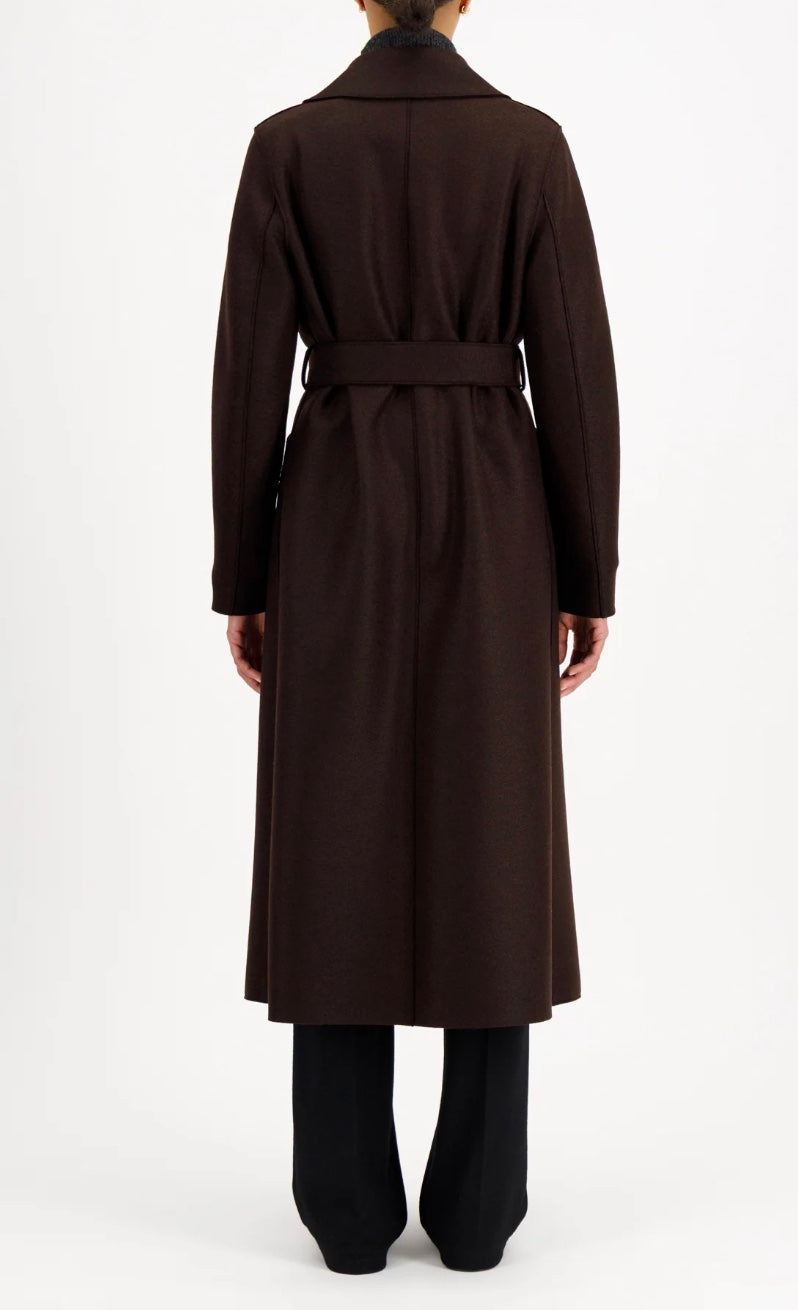 HARRIS WHARF LONG MAXI COAT IN PRESSED WOOL