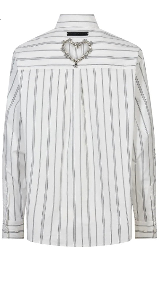 Haute L'Amitié Crystal Heart Stripe Shirt
