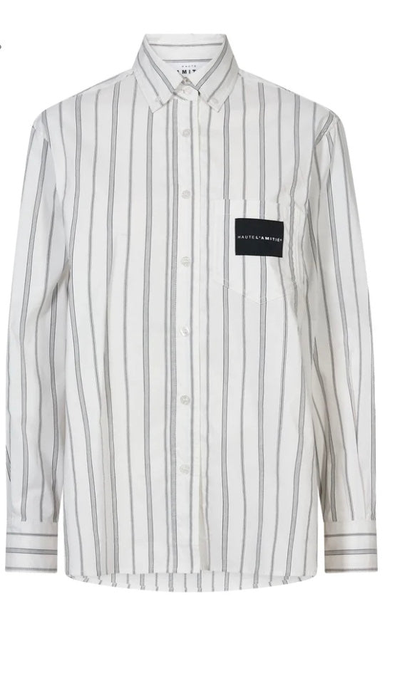 Haute L'Amitié Crystal Heart Stripe Shirt