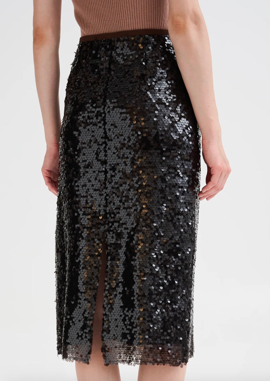ROBERTO COLLINA MIDI SEQUIN SKIRT