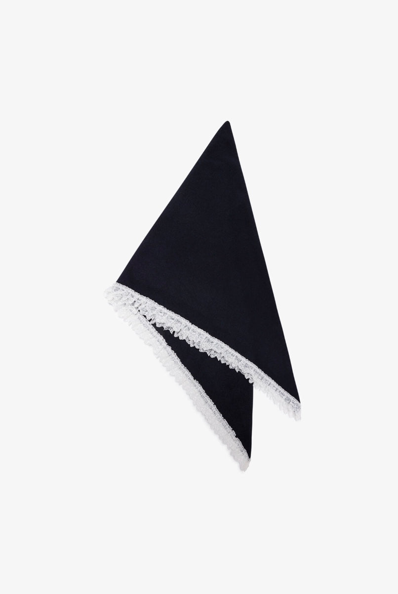 Ganni Wool Lace Triangular Scarf
