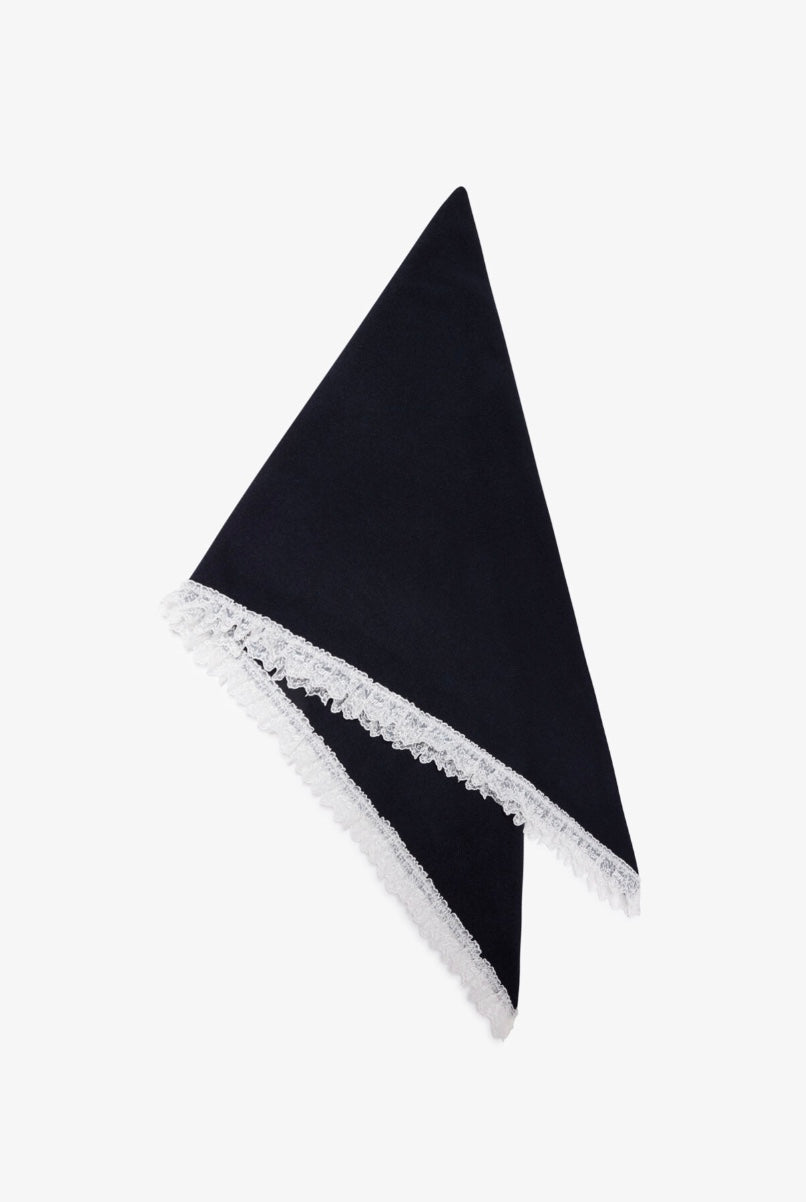 Ganni Wool Lace Triangular Scarf XXL