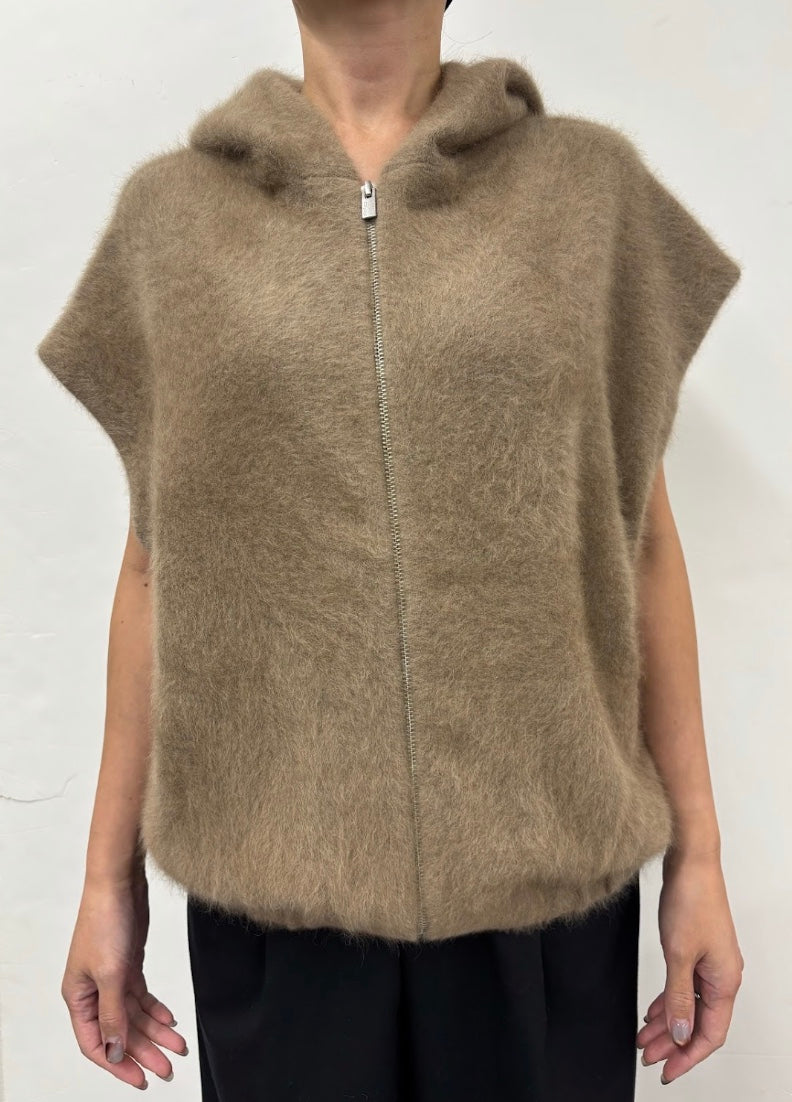 CT PLAGE SLEEVELESS HOOD CARDIGAN