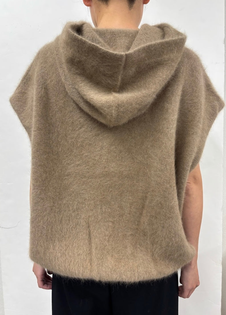 CT PLAGE SLEEVELESS HOOD CARDIGAN