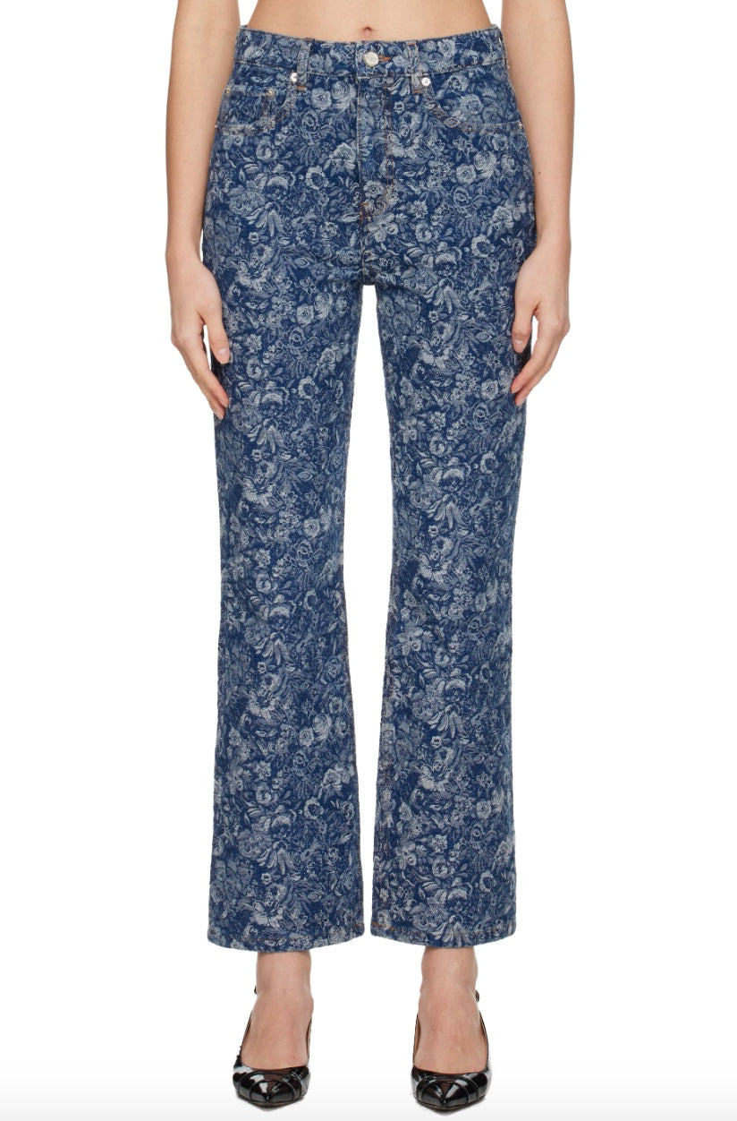 Ganni Tapestry Denim Betzy Cropped